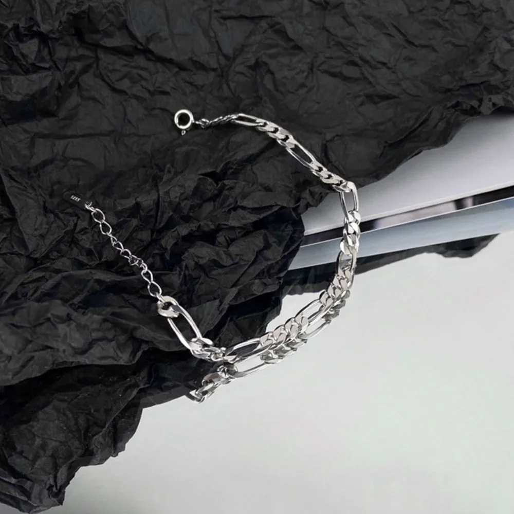 #NEW 925 Sterling Silver Link Chain Bracelet